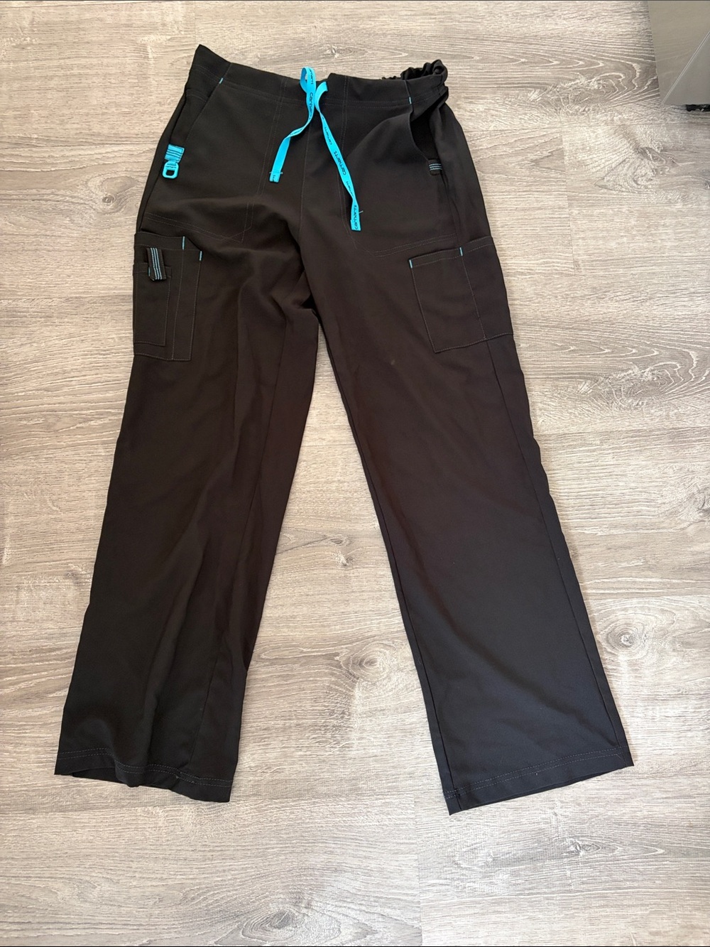 Carhartt Black Women's Scrub Pants with Teal Accents